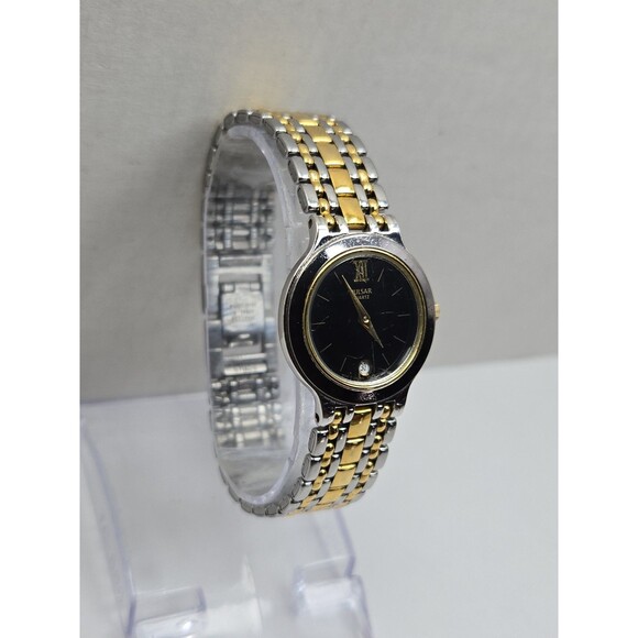 Vintage Pulsar by Seiko Womens Two Tone Date Quartz Bracelet Watch New Battery main image 9